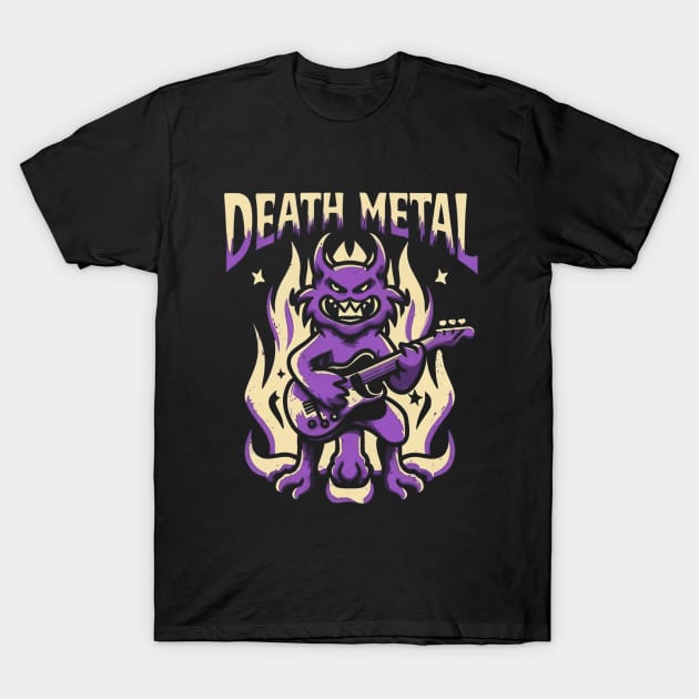 Death Metal Satanic Baphomet Cat T-Shirt by Aldrvnd